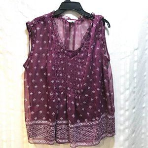 Sonoma sz xl layered dress top purple chest 42" sleeveless